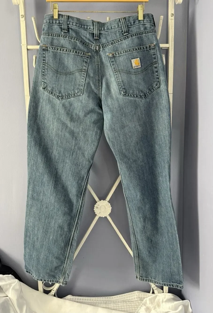 Carhartt Men's Relaxed Fit Jeans Dark Wash Blue Denim Workwear Sz 32x32
